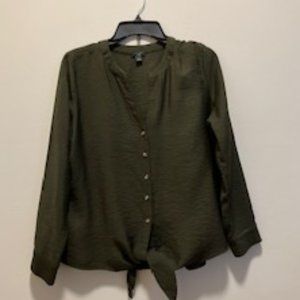 Ann Taylor Factory Olive Green Blouse